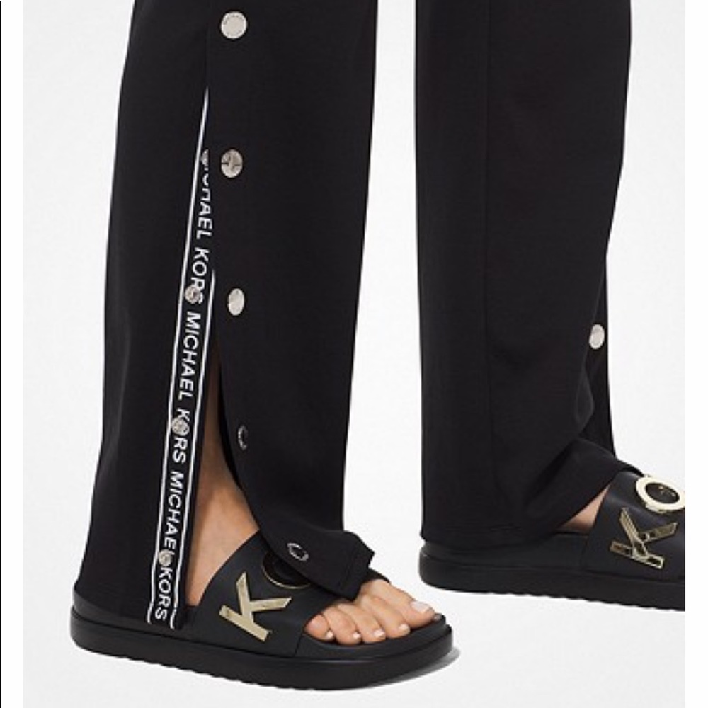 Michael Kors Logo Tape Buttoned Track Pants